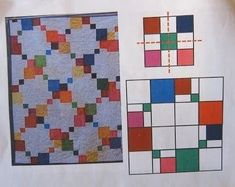 two quilts with different patterns on them