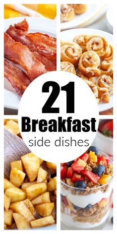 breakfast side dishes with text overlay that reads 21 breakfast side dishes