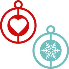 an ornament with a heart and a snowflake