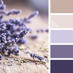 a bunch of lavender flowers sitting on top of a wooden table