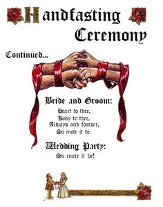 an old fashioned wedding ceremony card with two hands holding the bride's arm and grooms