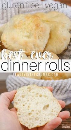 the best ever dinner rolls recipe is made with gluten free vegan bread