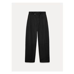 ZARA WOMAN COLLECTIONMid-rise pants with adjustable elastic drawstring and stopper waistband. Side pockets. Wide leg. Front zip, button, and metallic hook closure. Trousers Women Wide Leg, Waistcoat Dress, Jeans Cargo, Trench Jacket, Cardigan Sweater Dress, Shirt Blouses Tops, Black Trousers, Pantalon Large, Zara Woman