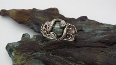 Goth Wedding Ring, Silver Snake Ring, Couple Ring Design, Serpent Ring, Digital Sculpting, Snake Ring Silver, Nature Ring, Flower Nature, Textured Ring