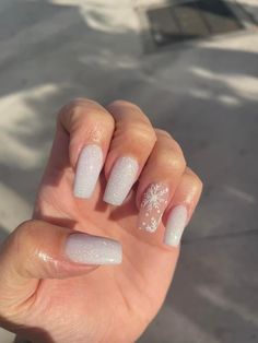 White Sparkly Nails, Formal Nails, Classy Acrylic Nails, Cute Gel Nails, Acrylic Nails Coffin Short