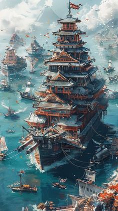 #travelideas #wanderlust #explore #vacationplanning #adventureawaits #bucketlist #travelinspiration #globetrotter #destinationgoals #travelgram #instatravel #travelphotography #travelguide #travelhacks #traveltips Fantasy Japanese City Concept Art, Japanese City Fantasy Art, Asian Temple Concept Art, Fantasy City Concept Art, Fantasy Environment Concept Art, Japanese Creatures, Immortal Cultivator, Castle Concept Art, Mystical Kingdom