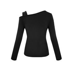 PEEK-A-BOO TOP - B ANN'S BOUTIQUE High Stretch Crew Neck Top For Party, Chic High Stretch Long Sleeve Top For Fall, Trendy Black One Shoulder Long Sleeve Top, Stretch Long Sleeve Knit Top For Night Out, Edgy Stretch Tops For Winter, Stretch Off-shoulder Long Sleeve Top For Fall, Cold Shoulder Blouse For Night Out In Fall, Stretch Long Sleeve Knit Top For Party, Trendy Stretch Long Sleeve Top For Night Out