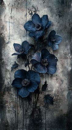 Gothic Floral Grunge Art: Vintage Indigo & Bronze Aesthetic Design Slang Phrases, Gothic Floral, Simple Phone Wallpapers, Super Mario Art, Mario Art