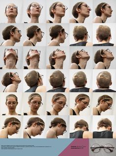 a series of photos showing different types of hair and glasses on top of each other