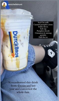 a person holding up a drink in their hand with the caption's description below it