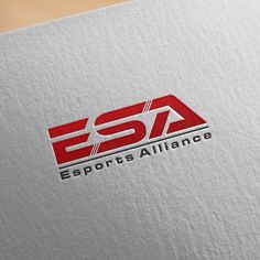 the logo for essa sports alliance is shown on a piece of paper that has been folded