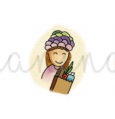 a woman holding a shopping bag with flowers in it and the words happy mother's day