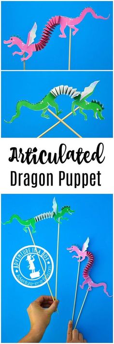 the instructions for how to make an adorable dragon puppet with toothpicks and glue