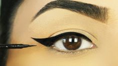 Winged Liner On Hooded Eyes, Wing For Hooded Eyes Tutorials, Cat Eye Hooded Eyes Winged Liner, Cat Eye For Hooded Eyes, Winged Liner For Hooded Eyes, Hooded Eyeliner, Winged Eyeliner For Hooded Eyes, Eye Ideas, Easy Winged Eyeliner