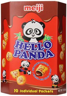 hello panda chocolate candy box with pandas on the front and other candies in it