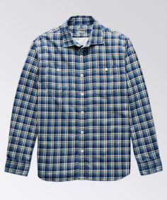 This vintage-inspired flannel workshirt is a year-round necessity. Lighter and softer than the average cotton flannel. Wear on its own or over a Henley on cooler days. 100% Cotton Flannel Workshirt styling Two chest pockets Machine wash cold separately Imported Summer Flannel, White Flannel, Cotton Flannel, Plaid Flannel, Blue Cream, Upper Body, Chest Pocket, Casual Button Down Shirt, Vintage Inspired