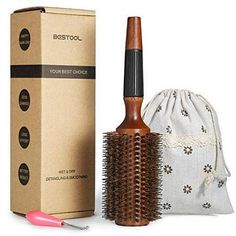 BESTOOL Round Brush Blow Drying, Round Hair Brush Men, Boar Bristle Large Round Hairbrush Quick Shine/Volume, Damage (2.8 Inch) Size: 2.8".  Color: Brown. Boar Brush, Boar Bristle Hair Brush, Increase Hair Volume, Pantene Pro V, Round Hair Brush, Boar Bristle Brush, Metal Barrel, Best Brushes, Flat Hair