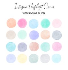 watercolor pastel circles are arranged in different colors