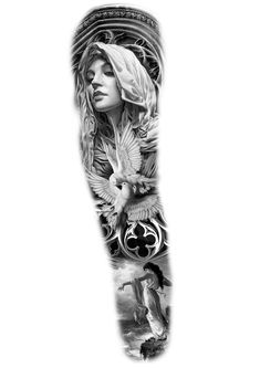 Full Sleeve Tattoos Ideas, Tattoo Ideas Black Women, Sleeve Tattoo For Men, Tattoo Ideas Black, Warrior Tattoo Sleeve, Men Tattoo Ideas, Mangas Tattoo, Full Hand Tattoo, Arm Sleeve Tattoo