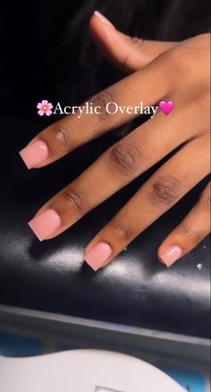 Regular Acrylic Nails Short, Short Classic Acrylic Nails, Natural Nails Color Ideas, Baby Pink Nails Black Women, Short Natural Color Nails, Short Nails For 10 Year, Flat Acrylic Nails, One Color Short Nails, Short Natural Acrylic Nails Square