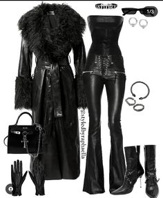 Modern Look Outfits, Gothic Glam Outfit, Daring Diva Outfits, Outfit Boards Aesthetic, Alt Outfits Aesthetic, Gothic Fits, Model Off Duty Style, Dr Aesthetic, Dark Outfit