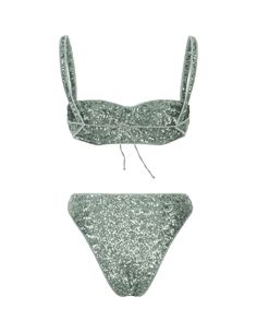 Composition: Polyester/polyamide/elastane Sparkly Swimwear, Glamorous Sequined Beach Swimwear, Glamorous Fitted Sequin Swimwear, Beachy Green Seamless Swimwear, Balconette Top, Mermaid Core Bikinis, Bathing Suit Designs, Bling Ring, The Bling Ring