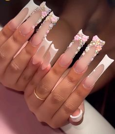 Quartz Nails, Girly Acrylic Nails, Short Square Acrylic Nails, Long Acrylic Nails Coffin, Unique Acrylic Nails