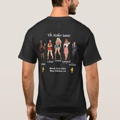 The Mother Sauces Pin Up Mardi Gras T-Shirt in Black-2024 Limited Edition. Limited Edition