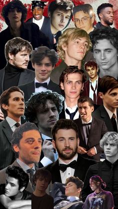 collage of men in tuxedos and bow ties, with one man's face partially obscured by the image