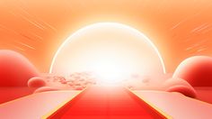 an image of a red carpet leading to the sun