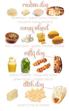 a poster with different types of food on it's sides, including cheeses and other