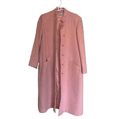 Vintage Wool Trench Coat Mayfair California size M blush pink no stains or holes Pink Wool Trench Coat, Pink Trench Coat Nordstrom, Classic Pink Single-breasted Outerwear, Cozy Pink Button-up Outerwear, Vintage Pink Outerwear With Pockets, Wool Trench Coat, Yellow Cat, Vintage Wool, Vintage Boho