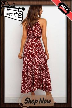 Vintage Printed Round Neck Sleeveless Slim Fit Maxi Dress Casual Red Sleeveless Halter Dress, Casual Flowy Halter Neck Sleeveless Dress, Chic Flowy Sleeveless Halter Dress, Sleeveless Midi Dress For Vacation, Non-stretch Sleeveless Sundress Maxi Dress, Non-stretch Sleeveless Summer Midi Dress, Sleeveless Non-stretch Maxi Sundress, Sleeveless Non-stretch Maxi Dress For Day Out, Red Sleeveless Halter Dress For Vacation