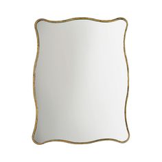 a square mirror with gold trimmings on the edges and an empty white background