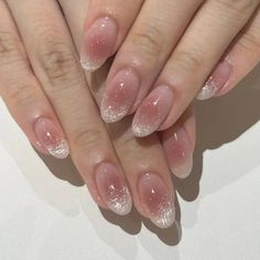 44670587928793 Jelly Nails Sparkle, Ideas Uñas, Art Models, Glitter Rosa, Nagel Tips, Nail Type, Classy Nails, Nail Art Inspiration, Chic Nails