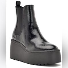 Add A Cool New Pair To Your Footwear Collection With This Updated Chelsea Boot Featuring A High Platform Sole. 3.27'' Heel 5.12'' Shaft 9.45'' Circumference Pull-On Man-Made Upper Man-Made Lining Man-Made Sole Platform Shoes Men, Platform Wedge Boots, White Studs, Leather Boots Heels, Leather Western Boots, Boots Casual, Block Heel Boots, Platform Wedge, Nine West Shoes