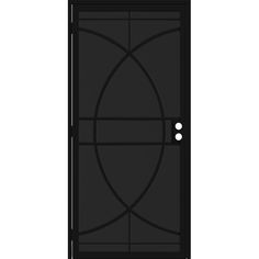 an image of a black door on a white background, with the glass paneled in