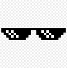 pixelated glasses with black and white squares on them