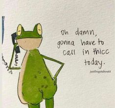 a drawing of a frog holding an umbrella with the caption on damn, gona have to cau in thic today