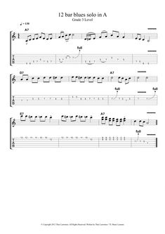 the guitar tab for 12 bar blues solo