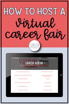 an ipad with the title how to host a virtual career fair