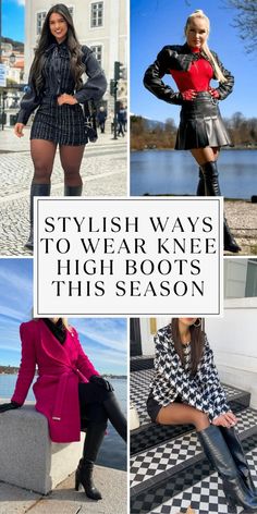 Are you in need of knee high boots outfit ideas? Here are 17 fabulous ways to style your knee high boots for any occasion. Outfit Ideas For Knee High Boots, Dress And Platform Heels Outfit, Outfit Ideas With Knee High Boots, Shorts Knee High Boots Outfit, Casual High Heel Knee-high Boots For Fall, Knee High Lug Sole Boots Outfit, Trendy Wide Calf Knee-high Boots For Fall, Styling Knee High Boots Outfit Ideas, Chunky Heels Boots Outfit