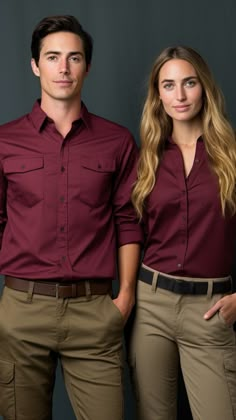 Looking for a classic and stylish outfit idea? Check out this perfect combination of burgundy shirts and khaki pants for both men and women. Ideal for a casual day out or a special occasion Mens Khaki Pants Outfit Casual, Burgundy Shirt Outfit Men, Grey Dress Pants Outfit, Khaki Pants Outfit Men, Preppy Uniform, Khaki Pants Outfit, Business Attire For Men, Shirt Outfit Men