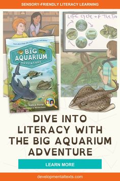 the big aquarium book with an image of two children in front of it and text that reads