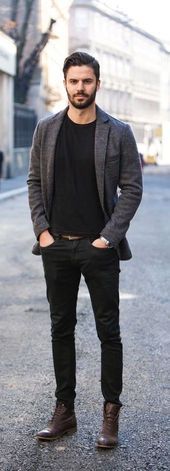 Fall Boots Outfit, Smart Casual Menswear, Fall Outfit Inspiration, Gray Blazer, Blazer Shirt, Outfit Inspiration Fall