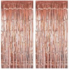 Rose Gold Metallic Tinsel Foil Fringes Curtains.1 Packs For your party decoration.Each pack Curtains size is 3ft x 8.3ft,enough length for decorate your party. You can use this gorgeous background to decorate your baby shower. This cool Fringes Curtains will make your baby shower more atmospheric. Used as a photo backdrop for a baby shower and paired with an LED light curtain and Balloons and Banners etc... 1packs of the curtains side by side to make the backdrop larger.This party will be very b Rose Gold Curtains, Gold Bachelorette Party Decorations, Bachelorette Balloons, Fringe Curtains, Gold Bachelorette Party, Gold Bachelorette, Foil Curtain, Champagne Bridesmaid, Curtain Backdrops