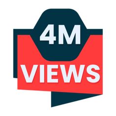 the 4m views logo is shown in red, blue and black with white letters