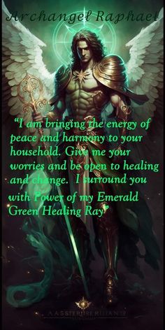 Angel Connection, Archangel Raphael Prayer, Archangel Raphael Healing, Holy Spirit Prayer, Saint Raphael, Good Night Prayer Quotes, Archangel Prayers, Angel Guide