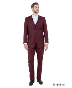 The Atlas Heritage Three-Piece Suit in burgundy offers a rich, deep hue that commands attention. Perfect for autumn and winter gatherings, this color adds a warm, luxurious touch to the traditional suit styling.   Key Features:     Jacket Color:  Deep solid burgundy   Jacket Fit:  Slim fit for a modern, tailored appearance   Lapel Style:  Classic notch lapel   Closure:  Secure two-button front closure   Vents:  Side vents for enhanced mobility and comfort   Pockets:  Two besom pockets with flap closure and three interior pockets for functionality   Vest Color:  Matching solid burgundy   Vest Closure:  Five-button closure for a polished look   Pants Style:  Flat front design for a smooth and contemporary profile   Pants Pockets:  Includes two angled slip pockets at the front and two buttone Burgundy Vest, Drape Pants, Burgundy Jacket, Traditional Suit, Burgundy Suit, Slim Fit Suits, Slim Fit Suit, Modern Gentleman, Three Piece Suit