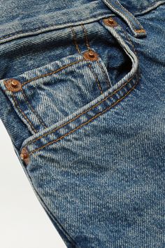 RE/DONE 70s High Rise Stove Pipe straight-leg jeans | NET-A-PORTER Retro Blue Selvedge Bottoms, 90s Jeans, Classic Blue, Net A Porter, 90s Fashion, Women Collection, Stove, Straight Leg Jeans, Fashion News